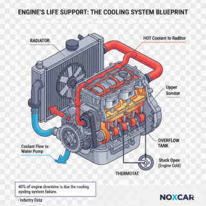 image showing car cooling system blueprint.